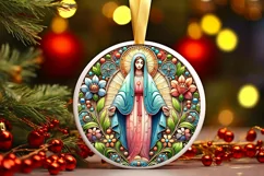 Round Christmas Ornament Sublimation|Clipart Product Image 2