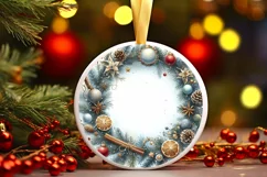 Round Christmas Ornament Sublimation|Clipart Product Image 1