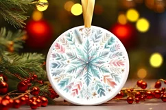 Round Christmas Ornament Sublimation|Clipart Product Image 3