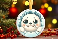 Round Christmas Ornament Sublimation|Clipart Product Image 1