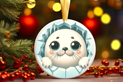 Round Christmass Ornament PNG Product Image 1