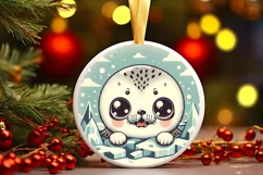 Round Christmas Ornament Sublimation|Clipart Product Image 1