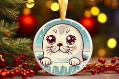 Round Christmas Ornament Sublimation|Clipart Product Image 1