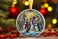 Round Christmas Ornament Sublimation|Clipart Product Image 1