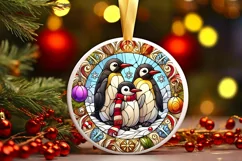 Round Christmas Ornament Sublimation|Clipart Product Image 1