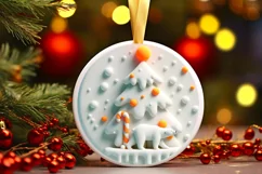 Round Christmas Ornament Sublimation|Clipart Product Image 2