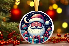 Round Christmas Ornament Sublimation|Clipart Product Image 1