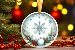 Round Christmas Ornament Sublimation|Clipart Product Image 3