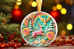 Round Christmas Ornament Sublimation|Clipart Product Image 2