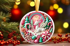 Round Christmas Ornament Sublimation|Clipart Product Image 2