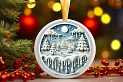 Round Christmas Ornament Sublimation|Clipart Product Image 2