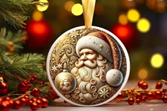 Round Christmas Ornament Sublimation|Clipart Product Image 2