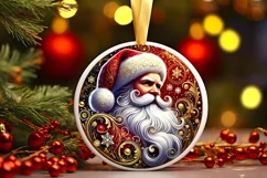 Round Christmas Ornament Sublimation|Clipart Product Image 2