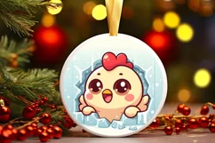 Round Christmas Ornament Sublimation|Clipart Product Image 1