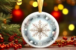 Round Christmas Ornament Sublimation|Clipart Product Image 1