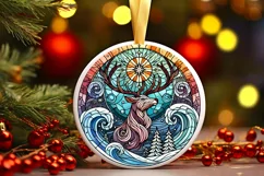 Round Christmas Ornament Sublimation|Clipart Product Image 2