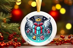 Round Christmas Ornament Sublimation|Clipart Product Image 2