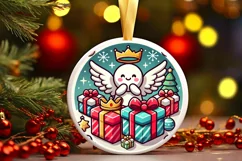 Round Christmas Ornament Sublimation|Clipart Product Image 2