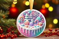 Round Christmas Ornament Sublimation|Clipart Product Image 2