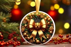 Round Christmas Ornament Sublimation|Clipart Product Image 2