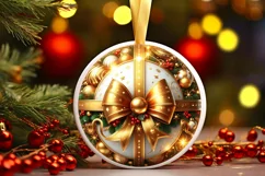 Round Christmas Ornament Sublimation|Clipart Product Image 2