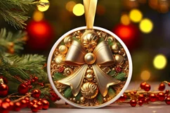 Round Christmas Ornament Sublimation|Clipart Product Image 2