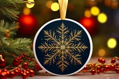 Snow Flake Christmas Round Cute Ornament Sublimation Product Image 2