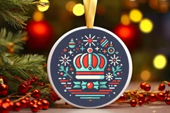 Round Christmas Ornament Sublimation|Clipart Product Image 2