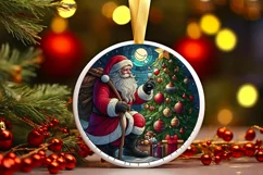 Round Christmas Ornament Sublimation|Clipart Product Image 1
