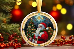 Round Christmas Ornament Sublimation|Clipart Product Image 1