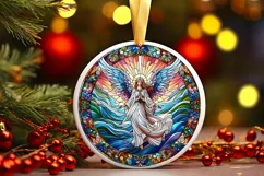 Round Christmas Ornament Sublimation|Clipart Product Image 2