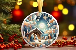 Round Christmas Ornament Sublimation|Clipart Product Image 2