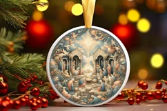 Round Christmas Ornament Sublimation|Clipart Product Image 2