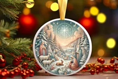 Round Christmas Ornament Sublimation|Clipart Product Image 2