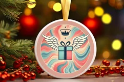 Round Christmas Ornament Sublimation|Clipart Product Image 2