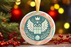 Round Christmas Ornament Sublimation|Clipart Product Image 2