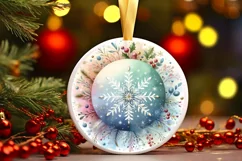 Round Christmas Ornament Sublimation|Clipart Product Image 1