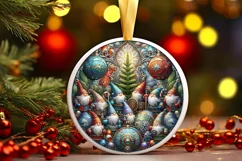 Round Christmas Ornament Sublimation|Clipart Product Image 2