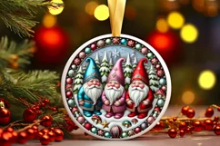 Round Christmas Ornament Sublimation|Clipart Product Image 2