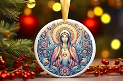 Round Christmas Ornament Sublimation|Clipart Product Image 2