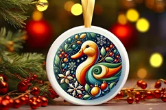 Round Christmas Ornament Sublimation|Clipart Product Image 2