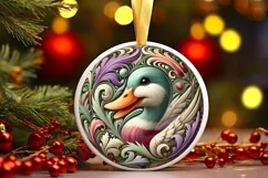 Round Christmas Ornament Sublimation|Clipart Product Image 2