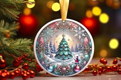 Round Christmas Ornament Sublimation|Clipart Product Image 1
