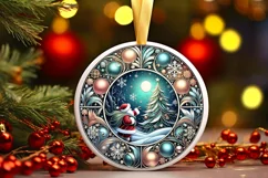 Round Christmas Ornament Sublimation|Clipart Product Image 1