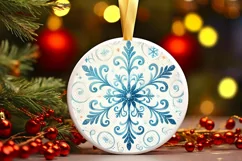 Round Christmas Ornament Sublimation|Clipart Product Image 1