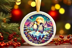 Round Christmas Ornament Sublimation|Clipart Product Image 2