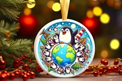 Round Christmas Ornament Sublimation|Clipart Product Image 2