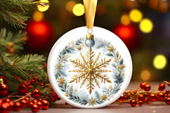 Round Christmass Ornament PNG Product Image 1