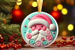 Round Christmas Ornament Sublimation|Clipart Product Image 2