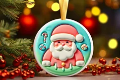 Round Christmas Ornament Sublimation|Clipart Product Image 2